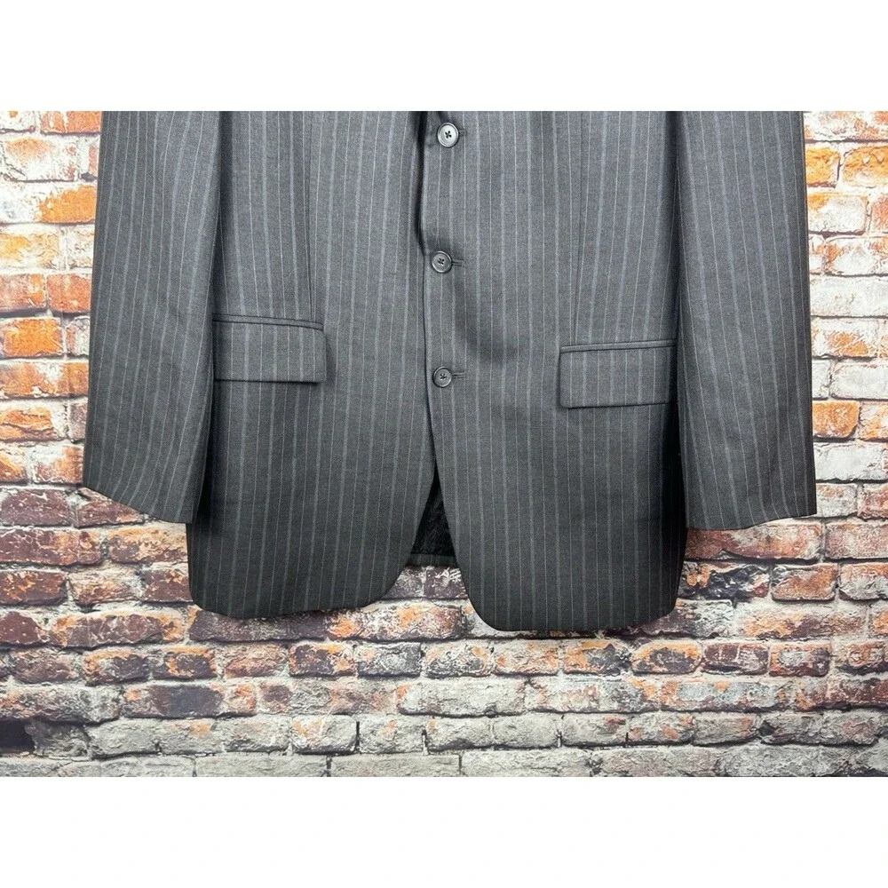 Michael Kors Marshall Fields Black Striped 3-Button Sports Suit Jacket 41 Reg